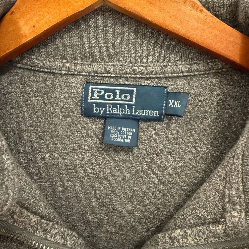 Polo Ralph Lauren Men's Gray 1/4 Zip Neck Pullover Cotton Sweater Size XXL